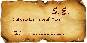 Sebeszta Erzsébet névjegykártya